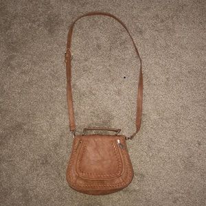Tan Crossbody with gold embellishments